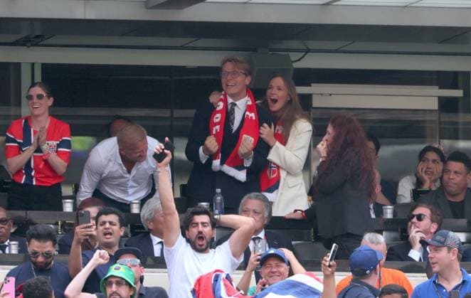2026 World Cup - Princess Ingrid Alexandra and Prince Sverre Magnus of Norway Prince Sverre Magnus of Norway and Princess Ingrid Alexandra of Norway attend the match Brazil vs Norway FIFA World Cup 2026 at the New York New Jersey Stadium, NJ on July 5, 2026. Photo by Charles Guerin ABACAPRESS.COM East Rutherford NJ United States  Copyright: xGuerinxCharles ABACAx