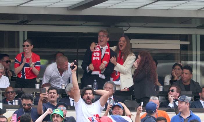 2026 World Cup - Princess Ingrid Alexandra and Prince Sverre Magnus of Norway Prince Sverre Magnus of Norway and Princess Ingrid Alexandra of Norway attend the match Brazil vs Norway FIFA World Cup 2026 at the New York New Jersey Stadium, NJ on July 5, 2026. Photo by Charles Guerin ABACAPRESS.COM East Rutherford NJ United States  Copyright: xGuerinxCharles ABACAx