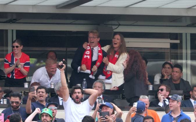 2026 World Cup - Princess Ingrid Alexandra and Prince Sverre Magnus of Norway Prince Sverre Magnus of Norway and Princess Ingrid Alexandra of Norway attend the match Brazil vs Norway FIFA World Cup 2026 at the New York New Jersey Stadium, NJ on July 5, 2026. Photo by Charles Guerin ABACAPRESS.COM East Rutherford NJ United States  Copyright: xGuerinxCharles ABACAx