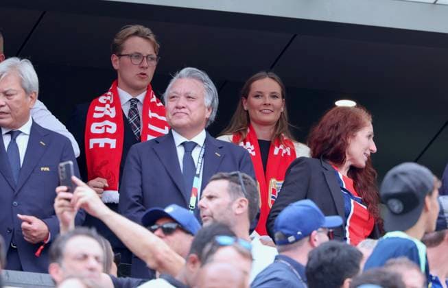2026 World Cup - Princess Ingrid Alexandra and Prince Sverre Magnus of Norway Prince Sverre Magnus of Norway and Princess Ingrid Alexandra of Norway attend the match Brazil vs Norway FIFA World Cup 2026 at the New York New Jersey Stadium, NJ on July 5, 2026. Photo by Charles Guerin ABACAPRESS.COM East Rutherford NJ United States  Copyright: xGuerinxCharles ABACAx