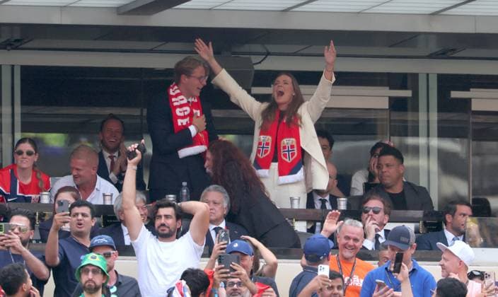 2026 World Cup - Princess Ingrid Alexandra and Prince Sverre Magnus of Norway Princess Ingrid Alexandra of Norway and Prince Sverre Magnus of Norway attend the match Brazil vs Norway FIFA World Cup 2026 at the New York New Jersey Stadium, NJ on July 5, 2026. Photo by Charles Guerin ABACAPRESS.COM East Rutherford NJ United States  Copyright: xGuerinxCharles ABACAx
