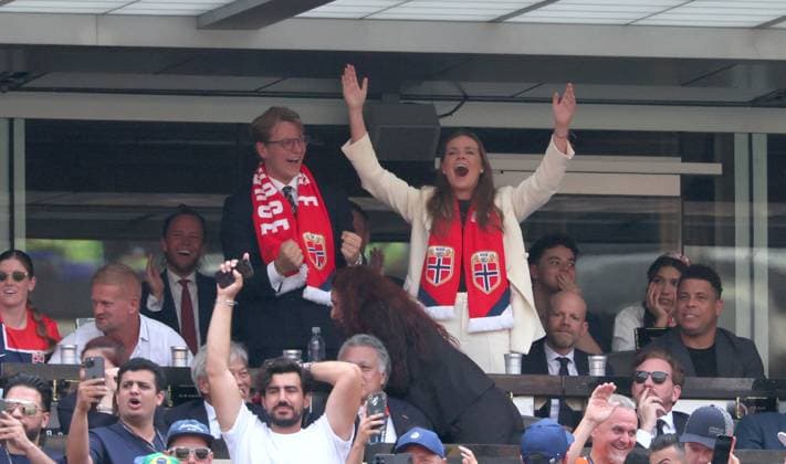 2026 World Cup - Princess Ingrid Alexandra and Prince Sverre Magnus of Norway Princess Ingrid Alexandra of Norway and Prince Sverre Magnus of Norway attend the match Brazil vs Norway FIFA World Cup 2026 at the New York New Jersey Stadium, NJ on July 5, 2026. Photo by Charles Guerin ABACAPRESS.COM East Rutherford NJ United States  Copyright: xGuerinxCharles ABACAx