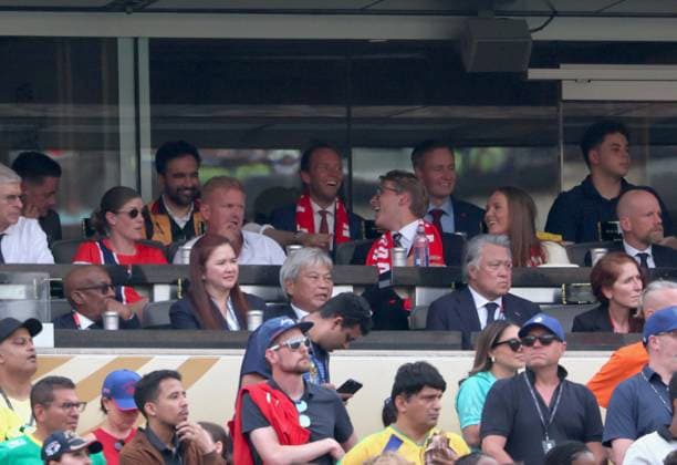 2026 World Cup - Princess Ingrid Alexandra and Prince Sverre Magnus of Norway Princess Ingrid Alexandra of Norway and Prince Sverre Magnus of Norway with New York Mayor Zohran Mamdani attend the match Brazil vs Norway FIFA World Cup 2026 at the New York New Jersey Stadium, NJ on July 5, 2026. Photo by Charles Guerin ABACAPRESS.COM East Rutherford NJ United States  Copyright: xGuerinxCharles ABACAx