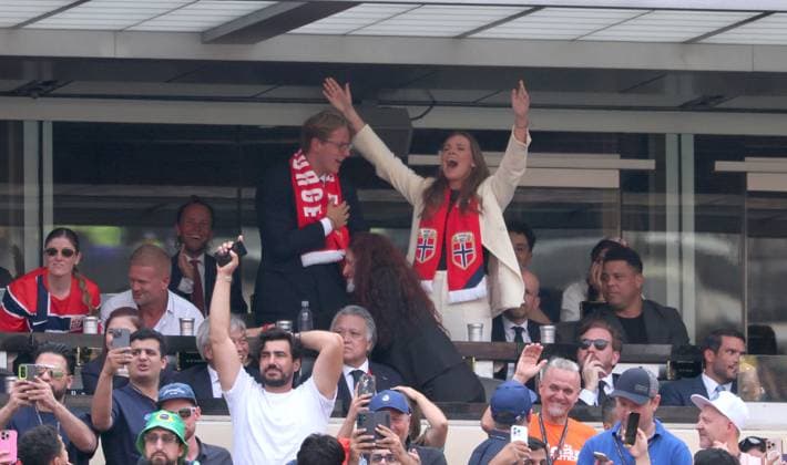 2026 World Cup - Princess Ingrid Alexandra and Prince Sverre Magnus of Norway Princess Ingrid Alexandra of Norway and Prince Sverre Magnus of Norway attend the match Brazil vs Norway FIFA World Cup 2026 at the New York New Jersey Stadium, NJ on July 5, 2026. Photo by Charles Guerin ABACAPRESS.COM East Rutherford NJ United States  Copyright: xGuerinxCharles ABACAx