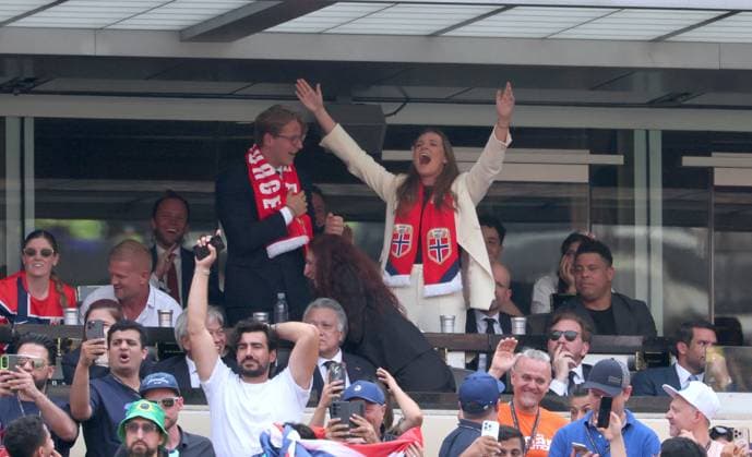 2026 World Cup - Princess Ingrid Alexandra and Prince Sverre Magnus of Norway Princess Ingrid Alexandra of Norway and Prince Sverre Magnus of Norway attend the match Brazil vs Norway FIFA World Cup 2026 at the New York New Jersey Stadium, NJ on July 5, 2026. Photo by Charles Guerin ABACAPRESS.COM East Rutherford NJ United States  Copyright: xGuerinxCharles ABACAx