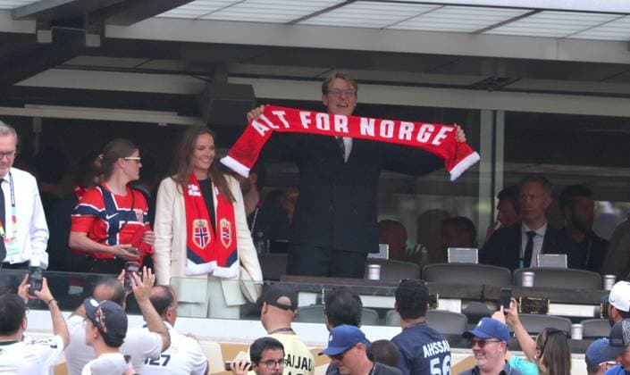 2026 World Cup - Princess Ingrid Alexandra and Prince Sverre Magnus of Norway Princess Ingrid Alexandra of Norway and Prince Sverre Magnus of Norway attend the match Brazil vs Norway FIFA World Cup 2026 at the New York New Jersey Stadium, NJ on July 5, 2026. Photo by Charles Guerin ABACAPRESS.COM East Rutherford NJ United States  Copyright: xGuerinxCharles ABACAx