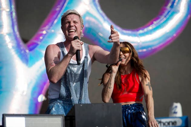 Scissor Sisters at BST Festival 05 July 2026 Scissor Sisters perform at American Express presents BST Hyde Park Festival in London on 5th July 2026. Guest appearance from Mel C. Jason Jake Shears Sellards lead vocals, Scott Babydaddy Hoffman bass guitar, Derek Del Marquis Gruen lead guitar., Credit:Zoran Veselinovic B4859 Avalon UK, London, Hyde Park  Copyright: xZoranxVeselinovicx xB4859x xAvalonx 1114743368