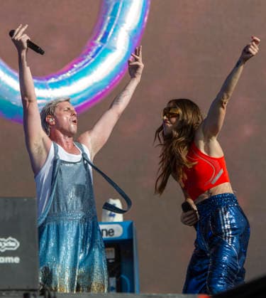 Scissor Sisters at BST Festival 05 July 2026 Scissor Sisters perform at American Express presents BST Hyde Park Festival in London on 5th July 2026. Guest appearance from Mel C. Jason Jake Shears Sellards lead vocals, Scott Babydaddy Hoffman bass guitar, Derek Del Marquis Gruen lead guitar., Credit:Zoran Veselinovic B4859 Avalon UK, London, Hyde Park  Copyright: xZoranxVeselinovicx xB4859x xAvalonx 1114743391