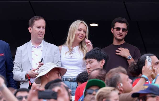 CORRECTION TITLE - 2026 World Cup - Tiffany Trump at Brazil v Norway CORRECTION CAPTION - Tiffany Trump, Donald Trump s Daughter with friend attend the match Brazil vs Norway FIFA World Cup 2026 at the New York New Jersey Stadium, NJ on July 5, 2026. Photo by Charles Guerin ABACAPRESS.COM East Rutherford NJ United States  Copyright: xGuerinxCharles ABACAx