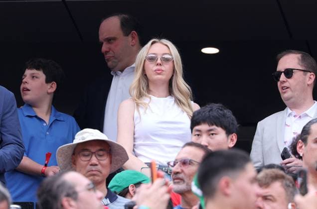 CORRECTION TITLE - 2026 World Cup - Tiffany Trump at Brazil v Norway CORRECTION CAPTION - Tiffany Trump, Donald Trump s Daughter with friend attend the match Brazil vs Norway FIFA World Cup 2026 at the New York New Jersey Stadium, NJ on July 5, 2026. Photo by Charles Guerin ABACAPRESS.COM East Rutherford NJ United States  Copyright: xGuerinxCharles ABACAx