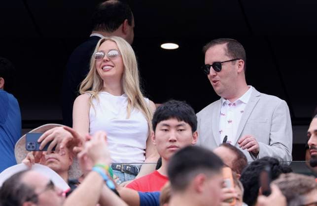 CORRECTION TITLE - 2026 World Cup - Tiffany Trump at Brazil v Norway CORRECTION CAPTION - Tiffany Trump, Donald Trump s Daughter with friend attend the match Brazil vs Norway FIFA World Cup 2026 at the New York New Jersey Stadium, NJ on July 5, 2026. Photo by Charles Guerin ABACAPRESS.COM East Rutherford NJ United States  Copyright: xGuerinxCharles ABACAx