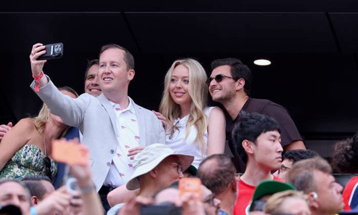 CORRECTION TITLE - 2026 World Cup - Tiffany Trump at Brazil v Norway CORRECTION CAPTION - Tiffany Trump, Donald Trump s Daughter with friend attend the match Brazil vs Norway FIFA World Cup 2026 at the New York New Jersey Stadium, NJ on July 5, 2026. Photo by Charles Guerin ABACAPRESS.COM East Rutherford NJ United States  Copyright: xGuerinxCharles ABACAx