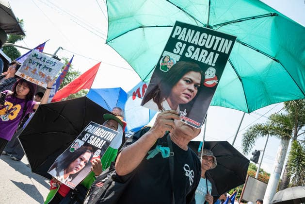July 6, 2026, Quezon City, Quezon, Philippines: On July 6, 2026, as the impeachment hearings of Vice President Sara Duterte begins, protesters marched to the gates of the Philippine Senate as they damand justice and accountability and the impeachment of the Vice President following her cases of corruption. Quezon City Philippines  - ZUMAy102 20260706_zip_y102_014 Copyright: xKenosisxYapx