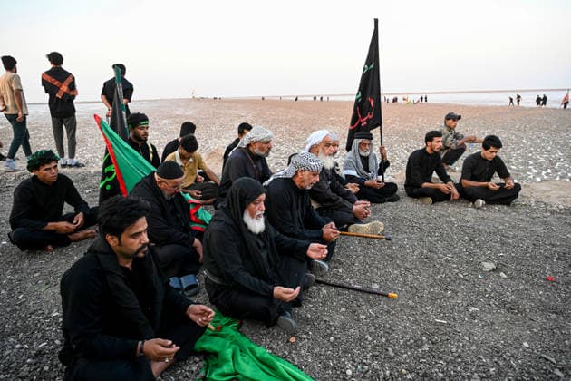 Hundreds walk from Faw to Karbala for Arbaeen commemorations FAW, IRAQ - JULY 06: People from southern Iraq cross the Arabian Gulf in the city of Faw as they walk toward Karbala to attend the Arbaeen commemorations, marking the 40th day after the martyrdom of Imam Hussein, the grandson of Prophet Muhammad, and 72 people accompanying him, in Iraq, on July 06, 2026. Karbala is home to the shrines of Imam Hussein and his brother Abbas. Haidar Mohammed Ali Anadolu Faw Iraq. Editorial use only. Please get in touch for any other usage.  Copyright: x2026xAnadoluxHaidarxMohammedxAlix