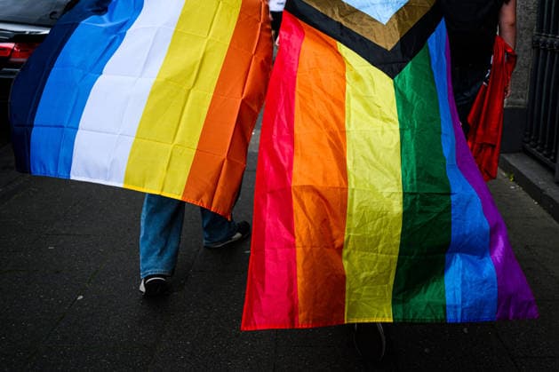 COLOGNE, GERMANY - 5 JULY, 2026: Rainbow flags. Street Parade of the Christopher Street Day (CSD), Gay Pride. LGBT  Copyright: xx