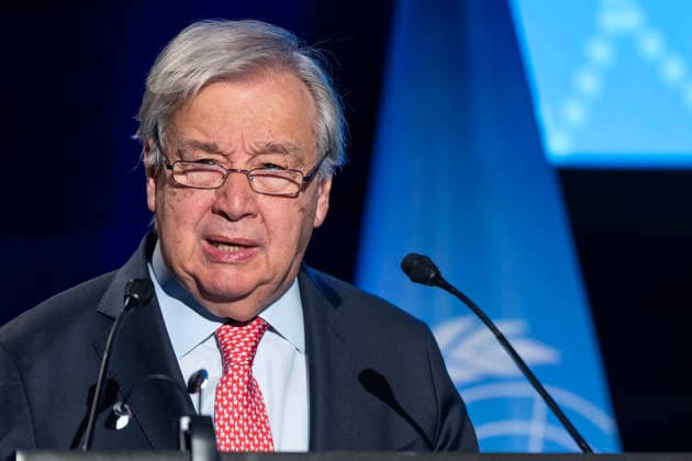 World Summit on Artificial Intelligence Jean Marc Ferré MAXPPP Geneva July 6, 2026 Antonio Guterres, Secretary-General of the United Nations, during the World Summit on Artificial Intelligence at Palexpo in Geneva on July 6, 2026. Photo by Jean Marc Ferré MAXPPP, Geneva, Switzerland  Copyright: xMAXPPPxJeanxMarcxFerréx FRR202607064858 FRR202607064858