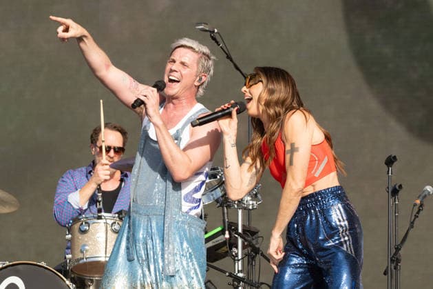 Jake Shears of the Scissor Sisters and Melanie C on stage as the Scissor Sisters performs during BST Hyde Park at Hyde Park in London, England. UK. Sunday 5th July 2026. Copyright: xJamesxWarrenx SCISSOR SISTERS AND MELANIE C - BST HYDE PARK4