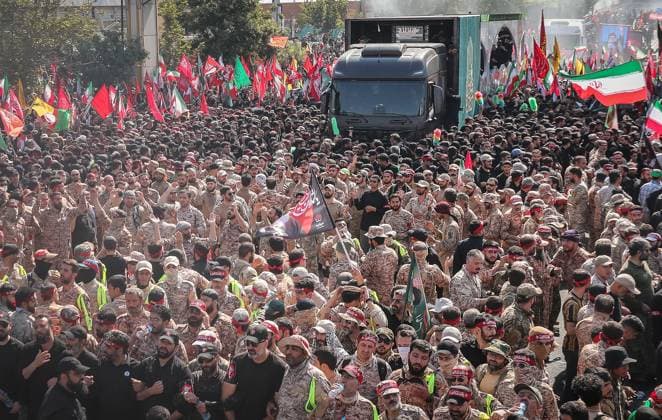 Farewell ceremony for former Iranian Supreme Leader Khamenei in Tehran TEHRAN, IRAN - JULY 6: (----EDITORIAL USE ONLY - MANDATORY CREDIT - IRANIAN LEADER PRESS OFFICE HANDOUT - NO MARKETING NO ADVERTISING CAMPAIGNS - DISTRIBUTED AS A SERVICE TO CLIENTS----) Millions of people gather in the streets of Tehran, Iran, to attend the farewell ceremony for Iran s former Supreme Leader Ali Khamenei, who was killed in the attacks carried out by the United States and Israel, on July 6, 2026. The ceremony began early in the morning as mourners carrying Iranian flags and posters filled Damavand Avenue, Imam Hossein Square, Enghelab Square and Azadi Square in the capital. Participants expressed grief during the procession. Iranian Leader Press Offic  Copyright: x2026xAnadoluxIranianxLeaderxPressxOffice Handoutx