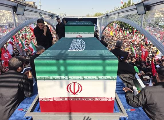 Farewell ceremony for former Iranian Supreme Leader Khamenei in Tehran TEHRAN, IRAN - JULY 6: (----EDITORIAL USE ONLY - MANDATORY CREDIT - IRANIAN LEADER PRESS OFFICE HANDOUT - NO MARKETING NO ADVERTISING CAMPAIGNS - DISTRIBUTED AS A SERVICE TO CLIENTS----) Millions of people gather in the streets of Tehran, Iran, to attend the farewell ceremony for Iran s former Supreme Leader Ali Khamenei, who was killed in the attacks carried out by the United States and Israel, on July 6, 2026. The ceremony began early in the morning as mourners carrying Iranian flags and posters filled Damavand Avenue, Imam Hossein Square, Enghelab Square and Azadi Square in the capital. Participants expressed grief during the procession. Iranian Leader Press Offic  Copyright: x2026xAnadoluxIranianxLeaderxPressxOffice Handoutx