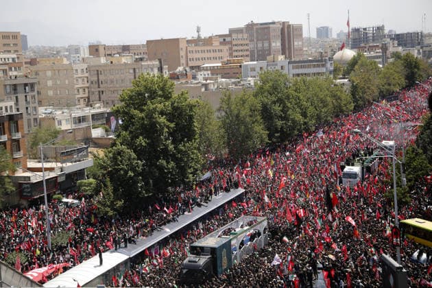 Farewell ceremony for former Iranian Supreme Leader Khamenei in Tehran TEHRAN, IRAN - JULY 6: Millions of people gather in the streets of Tehran, Iran, to attend the farewell ceremony for Iran s former Supreme Leader Ali Khamenei, who was killed in the attacks carried out by the United States and Israel, on July 6, 2026. The ceremony began early in the morning as mourners carrying Iranian flags and posters filled Damavand Avenue, Imam Hossein Square, Enghelab Square and Azadi Square in the capital. Participants expressed grief during the procession. Fatemeh Bahrami Anadolu Tehran Iran. Editorial use only. Please get in touch for any other usage.  Copyright: x2026xAnadoluxFatemehxBahramix