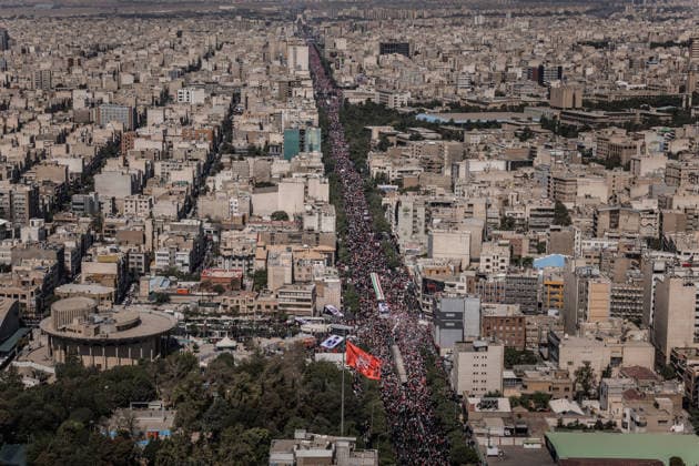 Farewell ceremony for former Iranian Supreme Leader Khamenei in Tehran TEHRAN, IRAN - JULY 6: (----EDITORIAL USE ONLY - MANDATORY CREDIT - IRANIAN LEADER PRESS OFFICE HANDOUT - NO MARKETING NO ADVERTISING CAMPAIGNS - DISTRIBUTED AS A SERVICE TO CLIENTS----) Millions of people gather in the streets, to attend the farewell ceremony for Iran s former Supreme Leader Ali Khamenei, who was killed in the attacks carried out by the United States and Israel, in Tehran, Iran on July 6, 2026. The ceremony began early in the morning as mourners carrying Iranian flags and posters filled Damavand Avenue, Imam Hossein Square, Enghelab Square and Azadi Square in the capital. Participants expressed grief during the procession. Iranian Leader Press Offic  Copyright: x2026xAnadoluxIranianxLeaderxPressxOffice Handoutx