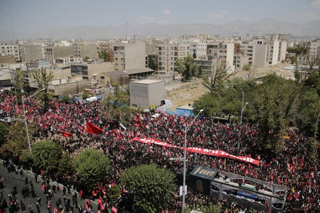 Farewell ceremony for former Iranian Supreme Leader Khamenei in Tehran TEHRAN, IRAN - JULY 6: Millions of people gather in the streets of Tehran, Iran, to attend the farewell ceremony for Iran s former Supreme Leader Ali Khamenei, who was killed in the attacks carried out by the United States and Israel, on July 6, 2026. The ceremony began early in the morning as mourners carrying Iranian flags and posters filled Damavand Avenue, Imam Hossein Square, Enghelab Square and Azadi Square in the capital. Participants expressed grief during the procession. Fatemeh Bahrami Anadolu Tehran Iran. Editorial use only. Please get in touch for any other usage.  Copyright: x2026xAnadoluxFatemehxBahramix