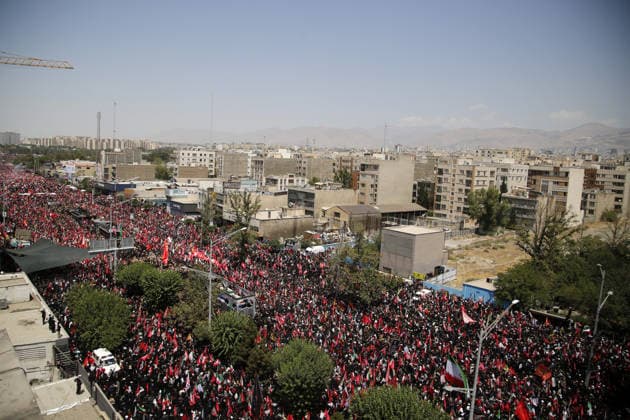 Farewell ceremony for former Iranian Supreme Leader Khamenei in Tehran TEHRAN, IRAN - JULY 6: Millions of people gather in the streets of Tehran, Iran, to attend the farewell ceremony for Iran s former Supreme Leader Ali Khamenei, who was killed in the attacks carried out by the United States and Israel, on July 6, 2026. The ceremony began early in the morning as mourners carrying Iranian flags and posters filled Damavand Avenue, Imam Hossein Square, Enghelab Square and Azadi Square in the capital. Participants expressed grief during the procession. Fatemeh Bahrami Anadolu Tehran Iran. Editorial use only. Please get in touch for any other usage.  Copyright: x2026xAnadoluxFatemehxBahramix