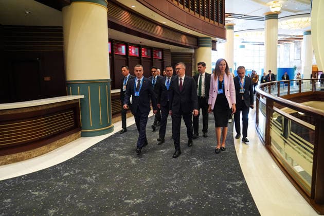 Head of Communications of the Presidency of the Republic of Turkiye speaks to press ahead of NATO summit in Ankara ANKARA, TURKIYE - JULY 06: Head of Communications of the Presidency of the Republic of Turkiye Burhanettin Duran tours the areas prepared for the media, including the hall where U.S. President Donald Trump and Turkish President Recep Tayyip Erdogan are expected to hold a press conference, at the International Media Center ahead of the 36th NATO Heads of State and Government Summit in Ankara, Turkiye, on July 06, 2026. Omer Taha Cetin Anadolu Ankara Turkey. Editorial use only. Please get in touch for any other usage.  Copyright: x2026xAnadoluxOmerxTahaxCetinx