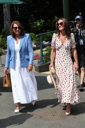 . 06 07 2026. London, United Kingdom. Carole and Pippa Middleton arriving on day eight of the Wimbledon Tennis Championships in London.  xStephenxLockx xi-Imagesx IIM-26885-0005