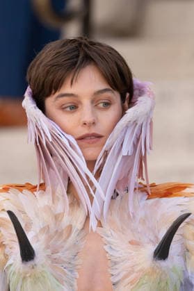 PFW HC Schiaparelli Outside Arrivals NB Emma Corrin arrived at the Schiaparelli Haute Couture Fall Winter 2026 2027 show as part of Paris Fashion Week on July 06, 2026 in Paris, France. Photo by Nasser Berzane ABACAPRESS.COM Paris France  Copyright: xBerzanexNasser ABACAx