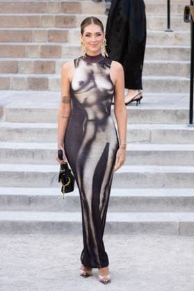 PFW HC Schiaparelli Outside Arrivals NB Chiara Ferragni arrived at the Schiaparelli Haute Couture Fall Winter 2026 2027 show as part of Paris Fashion Week on July 06, 2026 in Paris, France. Photo by Nasser Berzane ABACAPRESS.COM Paris France  Copyright: xBerzanexNasser ABACAx
