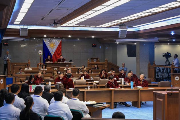 Philippine Vice President Sara Duterte s impeachment trial begins METRO MANILA, PHILIPPINES - JULY 06: Filipino senators acting as judges attend the opening session of the impeachment trial of Philippine Vice President Sara Duterte inside the Senate in Pasay City, Metro Manila, Philippines, on July 06, 2026. The impeachment trial officially opened on July 06 and is expected to last several months. The proceedings come amid heightened political tensions and growing calls for accountability following corruption allegations involving officials in nationwide flood control projects. Daniel Ceng Anadolu Manila Philippines. Editorial use only. Please get in touch for any other usage.  Copyright: x2026xAnadoluxDanielxCengx