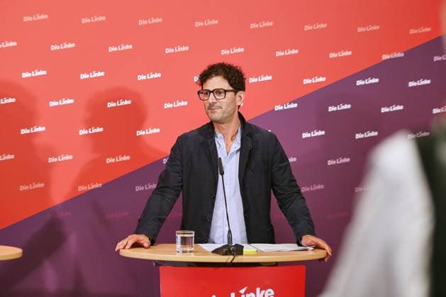 Berlin, Deutschland, 06.07.2026: Karl-Liebknecht-Haus: Pressekonferenz der Linkspartei: Luigi Pantisano *** Berlin, Germany, July 6, 2026 Karl Liebknecht House Press Conference of the Left Party Luigi Pantisano Copyright: xdtsxNachrichtenagenturx dts_126627