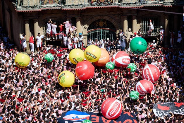 San Fermin Festival in Spain PAMPLONA, SPAIN - JULY 6: The San Fermin Festival, one of Spain s most internationally recognized cultural events, officially begin in Pamplona, Spain, on July 6, 2026. The festival, best known for its traditional running of the bulls through the city s narrow streets, was officially opened with the Chupinazo rocket launched from the balcony of Pamplona City Hall, marking the start of the annual celebrations. Ruben Albarran Anadolu Pamplona Spain. Editorial use only. Please get in touch for any other usage.  Copyright: x2026xAnadoluxRubenxAlbarranx