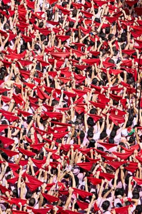 San Fermin Festival in Spain PAMPLONA, SPAIN - JULY 6: The San Fermin Festival, one of Spain s most internationally recognized cultural events, officially begin in Pamplona, Spain, on July 6, 2026. The festival, best known for its traditional running of the bulls through the city s narrow streets, was officially opened with the Chupinazo rocket launched from the balcony of Pamplona City Hall, marking the start of the annual celebrations. Ruben Albarran Anadolu Pamplona Spain. Editorial use only. Please get in touch for any other usage.  Copyright: x2026xAnadoluxRubenxAlbarranx