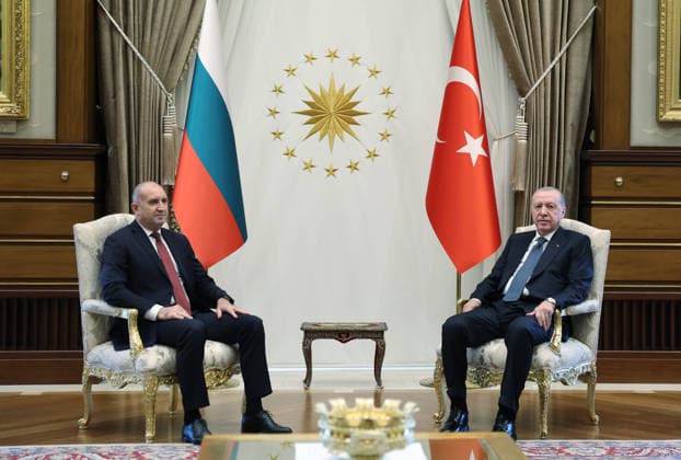 Recep Tayyip Erdogan - Rumen Radev meeting in Ankara ANKARA, TURKIYE - JULY 6: (----EDITORIAL USE ONLY MANDATORY CREDIT - TURKISH PRESIDENCY MURAT KULA HANDOUT - NO MARKETING NO ADVERTISING CAMPAIGNS - DISTRIBUTED AS A SERVICE TO CLIENTS----) Turkish President Recep Tayyip Erdogan meets with the Bulgarian Prime Minister Rumen Radev at the Presidential Complex, on July 6, 2026, in Ankara, Turkiye. TUR Presidency Murat Kula Anadolu Ankara Turkey. Editorial use only. Please get in touch for any other usage.  Copyright: x2026xAnadoluxTURxPresidencyx xMuratxKulax