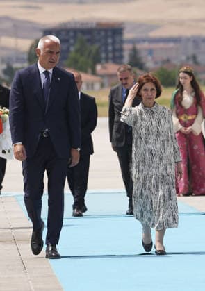 Ahead of 36th NATO Summit in Ankara ANKARA, TURKIYE - JULY 06: North Macedonian President Gordana Siljanovska-Davkova arrives at Ankara Airport ahead of the 36th NATO Heads of State and Government Summit in Ankara, Turkiye, on July 06, 2026. Rutte was greeted by Turkish Culture and Tourism Minister Mehmet Nuri Ersoy, upon his arrival at the airport. Metin Aktas Anadolu Ankara Turkey. Editorial use only. Please get in touch for any other usage.  Copyright: x2026xAnadoluxMetinxAktasx