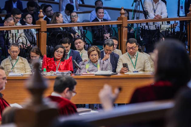 (260706) -- PASAY CITY, July 6, 2026 -- Members of House prosecutors are seen inside the impeachment court at the start of the impeachment trial against Philippine Vice President Sara Duterte at the Philippine Senate in Pasay City, the Philippines, on July 6, 2026. The Philippine Senate on Monday commenced the impeachment trial against Vice President Sara Duterte. On May 11, the House of Representatives of the Philippines secured the required number of votes to impeach Sara Duterte. The Philippine Senate convened as an impeachment court on May 18, and the court held a pre-trial conference for the impeachment case in June. ) THE PHILIPPINES-PASAY CITY-SARA DUTERTE-IMPEACHMENT TRIAL RouellexUmali 