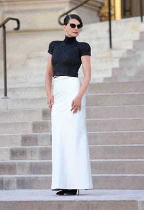 Schiaparelli - Outside Arrivals JosÃ phine Japy during Day One of Paris Fashion Week - Haute Couture Spring Summer 2026 2027 on July 06, 2026 in Paris, France.  Copyright: xDidierxFereyx