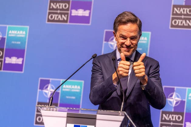 July 6, 2026, Ankara, Turkey: NATO Secretary General Mark Rutte greets attendees before a pre-summit press conference ahead of the NATO Summit Ankara Turkey  - ZUMAl194 20260706_zip_l194_003 Copyright: xMarekxLadzinskix