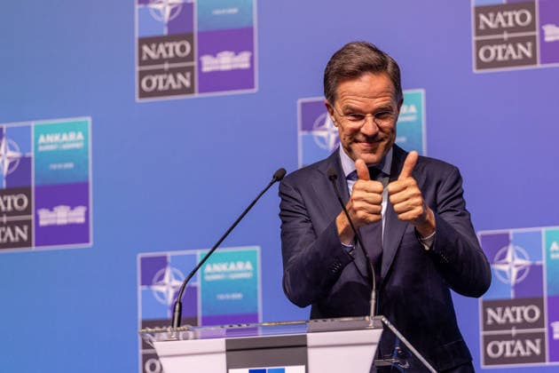 July 6, 2026, Ankara, Turkey: NATO Secretary General Mark Rutte greets attendees before a pre-summit press conference ahead of the NATO Summit Ankara Turkey  - ZUMAl194 20260706_zip_l194_004 Copyright: xMarekxLadzinskix