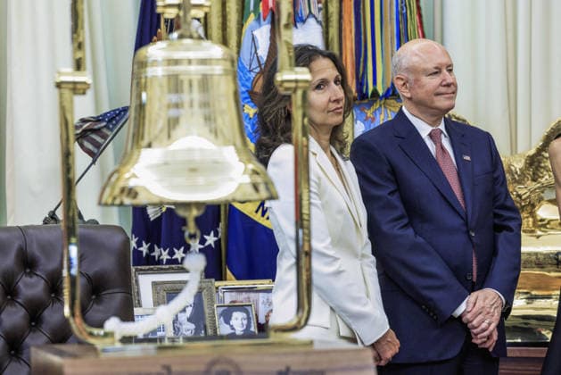US President Donald J. Trump delivers remarks on Trump Accounts New York Stock Exchange (NYSE) CEO Lynn Martin (C-R) and CEO of Intercontinental Exchange Jeffrey Sprecher (R) look on US President Donald J. Trump (not pictured) speaks on the first day of trading for Trump Accounts in the Oval Office of the White House in Washington, DC, USA, 06 July 2026. Trump Accounts grant eligible US children born between 2026 and 2028 $1000.00 to fund ‘starter’ IRAs. WASHINGTON DISTRICT OF COLUMBIA United States  Copyright: xPool ABACAx
