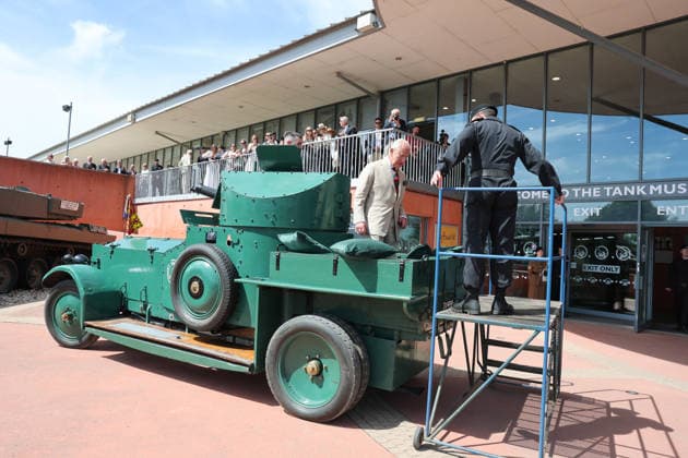 King Charles visits the Royal Tank Regiment s Families Day BOVINGTON, DORSET - JULY 06: King Charles III arrives in a 1920s Rolls-Royce Armoured Car during The Royal Tank Regiment s Families Day at the Tank Museum on July 06, 2026 in Bovington, Dorset. (Photo by Chris Jackson Getty Images)King Charles visits the Royal Tank Regiment s Families Day at the Tank Museum, Bovington, Dorset, UK, on the 6th July 2026. Picture by Chris Jackson WPA-Pool Bovington Tank Museum Dorset United Kingdom  WHA-0830