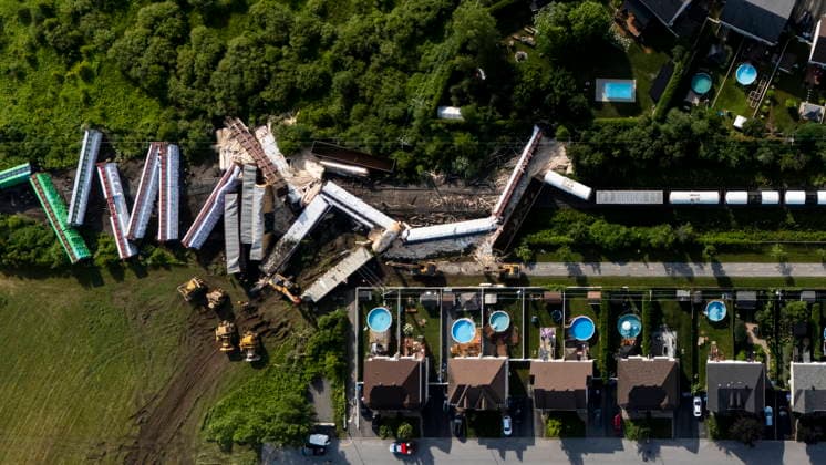 July 6, 2026, Repentigny, Que., Pq, CANADA: Crews clean up a derailed cargo train in Repentigny, Que., on Monday, July 6, 2026. Repentigny, Que. CANADA  - ZUMAc35_ 20260706_zaf_c35_005 Copyright: xChristopherxKatsarovx