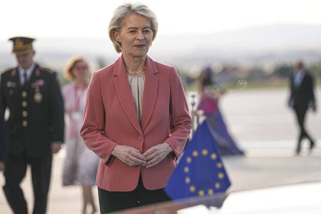 Ahead of 36th NATO Summit in Ankara ANKARA, TURKIYE - JULY 6: European Commission President Ursula von der Leyen arrives at Esenboga Airport ahead of the 36th NATO Heads of State and Government Summit in Ankara, Turkiye, on July 6, 2026.? Metin Aktas Anadolu Ankara Turkey. Editorial use only. Please get in touch for any other usage.  Copyright: x2026xAnadoluxMetinxAktasx