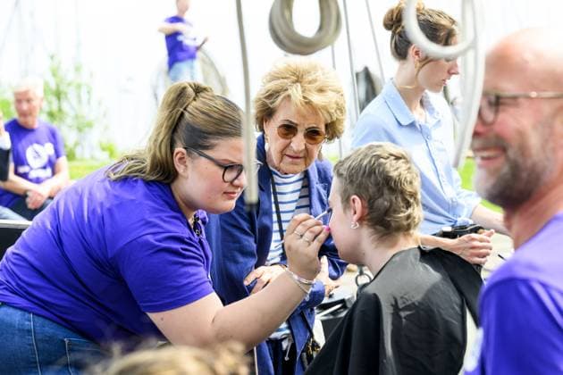 Enkhuizen, The Netherlands, 2026-07-06 15:27:27 ENKHUIZEN , 06-07-2026, Zuiderzeemuseum Princess Margriet visits the Zuiderzeevaart sailing camp of the Foundation for Children s Oncological Holiday Camps (SKOV) in Enkhuizen. Since 1986, the SKOV has organized several holiday camps and a family day annually for children with cancer and is celebrating its 40th anniversary this year. PHOTO: NLBeeld Patrick van Emst Credit: NL Beeld Patrick van Emst  Copyright: xx x