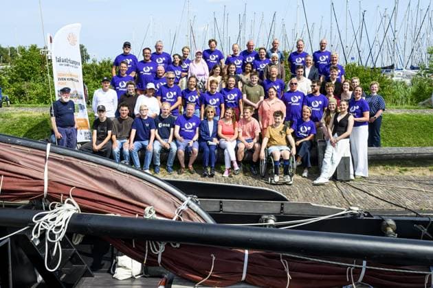 Enkhuizen, The Netherlands, 2026-07-06 16:01:50 ENKHUIZEN , 06-07-2026, Zuiderzeemuseum Princess Margriet visits the Zuiderzeevaart sailing camp of the Foundation for Children s Oncological Holiday Camps (SKOV) in Enkhuizen. Since 1986, the SKOV has organized several holiday camps and a family day annually for children with cancer and is celebrating its 40th anniversary this year. PHOTO: NLBeeld Patrick van Emst Credit: NL Beeld Patrick van Emst  Copyright: xx x