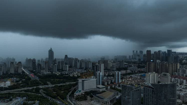 China Typhoon Maysak Dark clouds brought by Typhoon Maysak shrouds Nanning city in southern China s Guangxi Zhuang Autonomous Region, Monday, July 6, 2026., Credit:PENG HUAN Utuku Feature China Avalon CHINA, GUANGXI, NANNING  Copyright: xPENGxHUANx xUtuku FeaturexChinax xAvalonx 1114805067