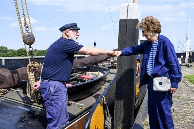 Princess Margriet Visits the Zuiderzeevaart Sailing Camp - The Netherlands Princess Margriet visits the Zuiderzeevaart sailing camp of the Foundation for Children s Oncological Holiday Camps (SKOV) in Enkhuizen, The Netherlands on July 6, 2026. Since 1986, the SKOV has organized several holiday camps and a family day annually for children with cancer and is celebrating its 40th anniversary this year. Photo by NLBeeld Patrick van Emst Bruno Press ABACAPRESS.COM Enkhuizen Netherlands  Copyright: xBrunoxPress ABACAx