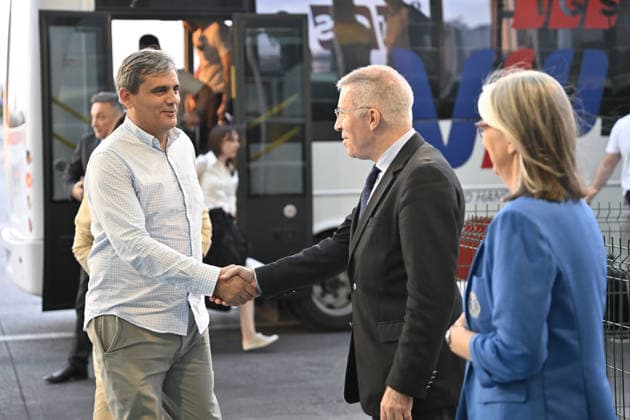 Ahead of 36th NATO Summit in Ankara ANKARA, TURKIYE - JULY 6: Montenegro s Minister of Foreign Affairs Ervin Ibrahimovic is welcomed after arriving at Esenboga Airport ahead of the 36th NATO Heads of State and Government Summit in Ankara, Turkiye, on July 6, 2026.? Ismail Kaplan Anadolu Ankara Turkey. Editorial use only. Please get in touch for any other usage.  Copyright: x2026xAnadoluxIsmailxKaplanx